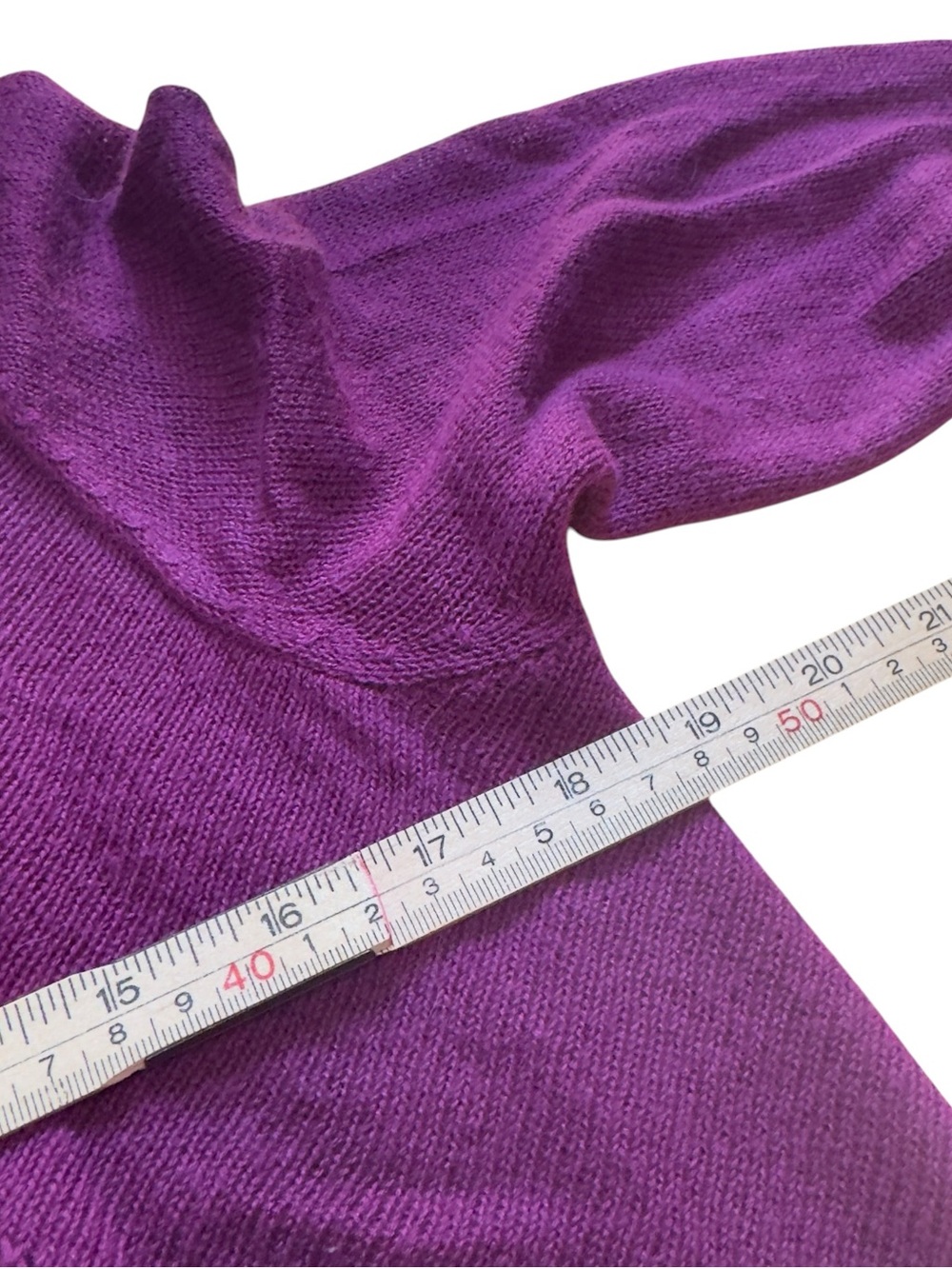 The Limited Purple Wool Blend Waterfall Open Front Cardigan Sweater Medium EUC - Picture 7 of 9